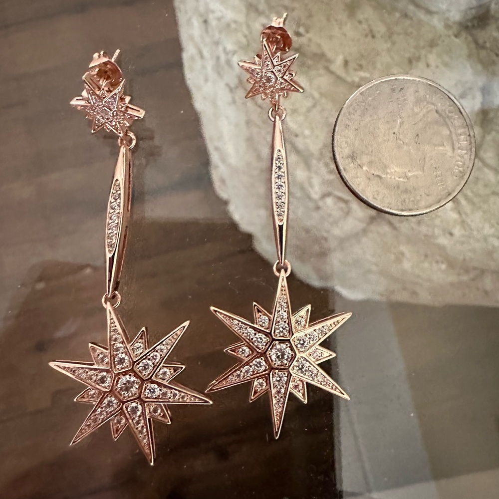 Rose Gold Starburst Earrings